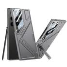 For Samsung Galaxy S25 Ultra 5G GKK Mech Style Ultra-thin Folding Holder Phone Case, Not Included Pen(Mountain Gray) - 1