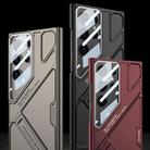 For Samsung Galaxy S25 Ultra 5G GKK Mech Style Ultra-thin Folding Holder Phone Case, Not Included Pen(Mountain Gray) - 2