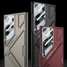 For Samsung Galaxy S25 Ultra 5G GKK Mech Style Ultra-thin Folding Holder Phone Case, Not Included Pen(Titanium Gray) - 2
