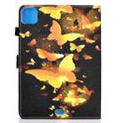 For iPad Air 2022 / 2020 10.9 Colored Drawing Stitching Horizontal Flip Leather Case, with Holder & Card Slots & Sleep / Wake-up function(Golden Butterfly) - 2