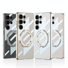 For Samsung Galaxy S25 Ultra 5G GKK PC Phone Case with Magnetic Rotating Holder, Not Included Pen(Transparent Gold) - 2