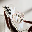 For Samsung Galaxy S25 Ultra 5G GKK PC Phone Case with Magnetic Rotating Holder, Not Included Pen(Transparent Gold) - 3