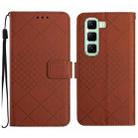 For Infinix Hot 50 Pro 4G Rhombic Grid Texture Leather Phone Case(Brown) - 1