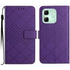 For Infinix Hot 50i 4G Rhombic Grid Texture Leather Phone Case(Purple) - 1