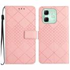 For Infinix Hot 50i 4G Rhombic Grid Texture Leather Phone Case(Pink) - 1