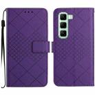 For Infinix Hot 50 Pro+ 4G Rhombic Grid Texture Leather Phone Case(Purple) - 1