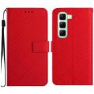 For Infinix Hot 50 Pro+ 4G Rhombic Grid Texture Leather Phone Case(Red) - 1