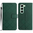 For Infinix Hot 50 Pro+ 4G Rhombic Grid Texture Leather Phone Case(Green) - 1