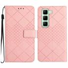 For Infinix Hot 50 5G Rhombic Grid Texture Leather Phone Case(Pink) - 1