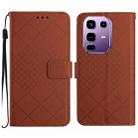 For Infinix Note 50x 5G Rhombic Grid Texture Leather Phone Case(Brown) - 1
