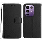 For Infinix Note 50x 5G Rhombic Grid Texture Leather Phone Case(Black) - 1