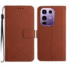 For Infinix Note 50s 5G Rhombic Grid Texture Leather Phone Case(Brown) - 1