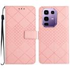 For Infinix Note 50 Pro+ 5G Rhombic Grid Texture Leather Phone Case(Pink) - 1