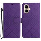 For Infinix Smart 10 4G / Tecno Pop 10 Rhombic Grid Texture Leather Phone Case(Purple) - 1