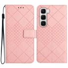 For Infinix Hot 60 4G / 60i 4G Rhombic Grid Texture Leather Phone Case(Pink) - 1