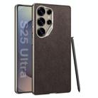 For Samsung Galaxy S25 Ultra 5G GKK Metal Paint Skin Feel Suede Full Coverage Phone Case(Coffee) - 1