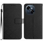 For Tecno Pop 9 4G / Spark Go 2025 4G Rhombic Grid Texture Leather Phone Case(Black) - 1