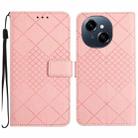 For Tecno Pop 9 4G / Spark Go 2025 4G Rhombic Grid Texture Leather Phone Case(Pink) - 1