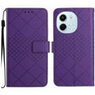 For Tecno Spark 30 5G Rhombic Grid Texture Leather Phone Case(Purple) - 1