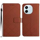 For Tecno Spark 30 5G Rhombic Grid Texture Leather Phone Case(Brown) - 1