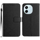 For Tecno Spark 30 5G Rhombic Grid Texture Leather Phone Case(Black) - 1