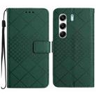 For Tecno Camon 40 Pro 5G Rhombic Grid Texture Leather Phone Case(Green) - 1