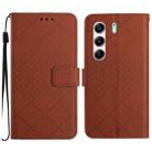 For Tecno Camon 40 Pro 5G Rhombic Grid Texture Leather Phone Case(Brown) - 1