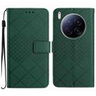 For Tecno Camon 40 Premier Rhombic Grid Texture Leather Phone Case(Green) - 1