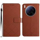 For Tecno Camon 40 Premier Rhombic Grid Texture Leather Phone Case(Brown) - 1