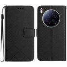 For Tecno Camon 40 Premier Rhombic Grid Texture Leather Phone Case(Black) - 1