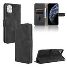 For iPhone 12 mini Solid Color Skin Feel Magnetic Buckle Horizontal Flip Calf Texture PU Leather Case with Holder & Card Slots & Wallet(Black) - 1