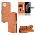 For iPhone 12 mini Solid Color Skin Feel Magnetic Buckle Horizontal Flip Calf Texture PU Leather Case with Holder & Card Slots & Wallet(Brown) - 1