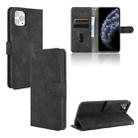 For iPhone 11 Pro Max Solid Color Skin Feel Magnetic Buckle Horizontal Flip Calf Texture PU Leather Case with Holder & Card Slots & Wallet(Black) - 1
