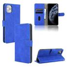 For iPhone 11 Pro Max Solid Color Skin Feel Magnetic Buckle Horizontal Flip Calf Texture PU Leather Case with Holder & Card Slots & Wallet(Blue) - 1