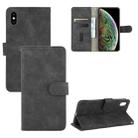 For iPhone XS / X Solid Color Skin Feel Magnetic Buckle Horizontal Flip Calf Texture PU Leather Case with Holder & Card Slots & Wallet(Black) - 1