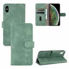 For iPhone XS Max Solid Color Skin Feel Magnetic Buckle Horizontal Flip Calf Texture PU Leather Case with Holder & Card Slots & Wallet(Green) - 1