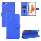 For iPhone 6 Plus & 6s Plus Solid Color Skin Feel Magnetic Buckle Horizontal Flip Calf Texture PU Leather Case with Holder & Card Slots & Wallet(Blue) - 1
