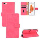 For iPhone 6 Plus & 6s Plus Solid Color Skin Feel Magnetic Buckle Horizontal Flip Calf Texture PU Leather Case with Holder & Card Slots & Wallet(Rose Gold) - 1