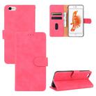 For iPhone 6 & 6s Solid Color Skin Feel Magnetic Buckle Horizontal Flip Calf Texture PU Leather Case with Holder & Card Slots & Wallet(Rose Gold) - 1