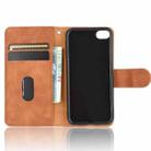 For iPod Touch 6 & 5 Solid Color Skin Feel Magnetic Buckle Horizontal Flip Calf Texture PU Leather Case with Holder & Card Slots & Wallet(Brown) - 2