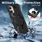 For Samsung Galaxy A06 4G Frosted MagSafe Holder Phone Case(Black) - 3
