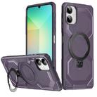 For Samsung Galaxy A06 4G Frosted MagSafe Holder Phone Case(Purple) - 1