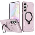 For Samsung Galaxy A35 5G Frosted MagSafe Holder Phone Case(Pink) - 1