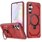 For Samsung Galaxy A35 5G Frosted MagSafe Holder Phone Case(Red) - 1