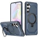 For Samsung Galaxy A35 5G Frosted MagSafe Holder Phone Case(Blue) - 1