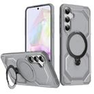 For Samsung Galaxy A55 5G Frosted MagSafe Holder Phone Case(Grey) - 1