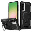 For Samsung Galaxy A56 5G Frosted MagSafe Holder Phone Case(Black) - 1