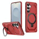 For Samsung Galaxy S25+ 5G Frosted MagSafe Holder Phone Case(Red) - 1