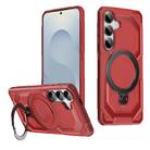 For Samsung Galaxy S24+ 5G Frosted MagSafe Holder Phone Case(Red) - 1
