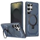 For Samsung Galaxy S24 Ultra 5G Frosted MagSafe Holder Phone Case(Blue) - 1